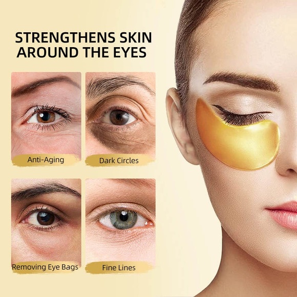 24k gold eye mask, dark circles eye mask,eye patches,with one yellow headband - Picture 7 of 7